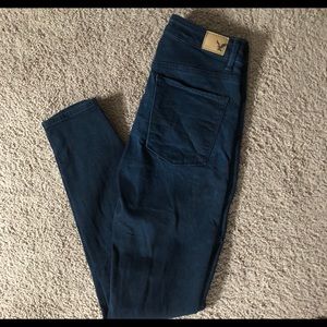 Sky High American Eagle Jeggings - Dark Navy Wash